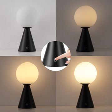 Macie 11.75" Modern Minimalist Globe Rechargeable/Cordless Dimmable Integrated LED Table Lamp with Touch Sensor